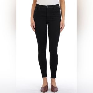 Kut from the kloth high rise Connie Fab ab skinny ankle jeans, black size 4 NWT